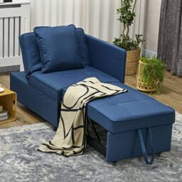 STILVORA 3-in-1 Sofa Bed with Adjustable Back Blue - thumbnail 9