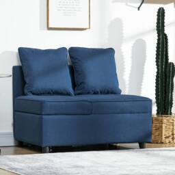 STILVORA 3-in-1 Sofa Bed with Adjustable Back Blue - thumbnail 2