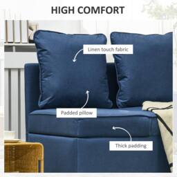 STILVORA 3-in-1 Sofa Bed with Adjustable Back Blue - thumbnail 8