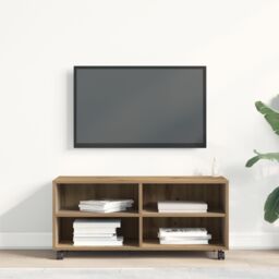 Berkfield Home TV Cabinet Artisan Oak 90x35x35 cm Engineered Wood in Brown - Size: 90 x 35 x 35 cm - thumbnail 4