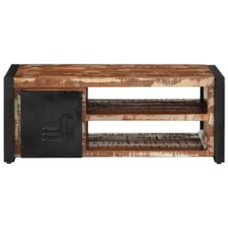Berkfield Home Coffee Table Multicolour 90x50x36 cm Solid Wood Reclaimed - Size: 90 x 50 x 36 cm - thumbnail 5