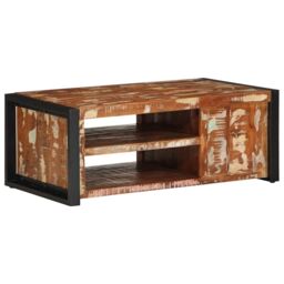 Berkfield Home Coffee Table Multicolour 90x50x36 cm Solid Wood Reclaimed - Size: 90 x 50 x 36 cm - thumbnail 7