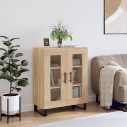 Berkfield Home Sideboard Sonoma Oak 69.5x34x90 cm Engineered Wood in Brown - thumbnail 1