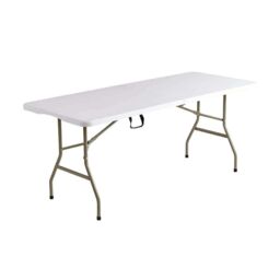 Home Source 5ft Folding Table Trestle Camping Party Picnic BBQ Stall Garden Indoor in White - thumbnail 6