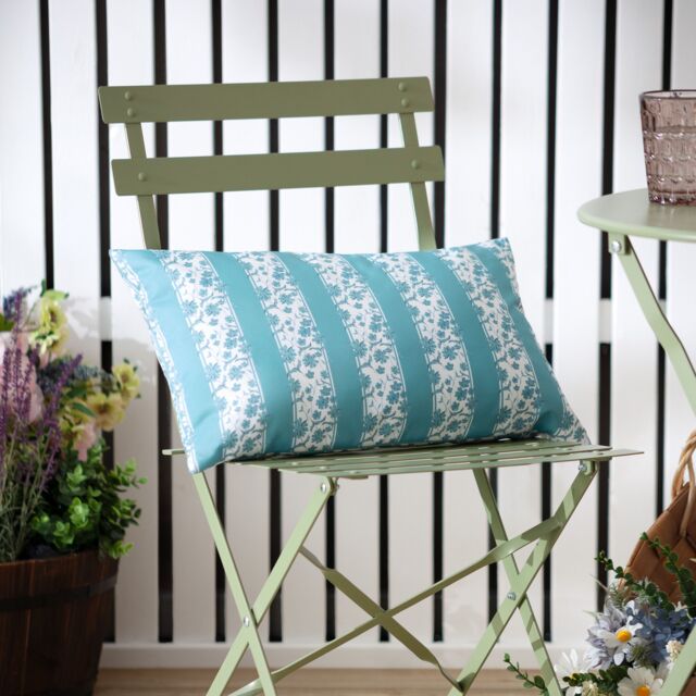 Wylder Chelsea Printed Outdoor Cushion in Bright Blue - Size: 30 cm x 50 cm - image 1