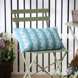 Wylder Chelsea Printed Outdoor Cushion in Bright Blue - Size: 30 cm x 50 cm - thumbnail 1