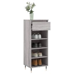 Berkfield Home Shoe Cabinet Grey Sonoma 40x36x105 cm Engineered Wood - Size: 40 x 36 x 105 cm - thumbnail 4