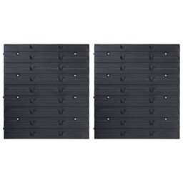 Berkfield Home 32 Piece Storage Bin Kit with Wall Panels Red & Black - thumbnail 4