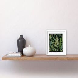 "Artery8 Wall Art Print Ernst Haeckel Style Fern Fronds Leaf Artwork Framed 9X7 Inch in White - Size: W7"" x H9""" - thumbnail 2