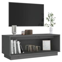 Berkfield Home TV Cabinet Grey 90x35x35 cm Solid Wood Pine - Size: 90 x 35 x 35 cm - thumbnail 6