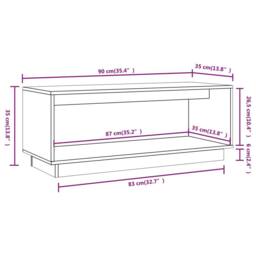 Berkfield Home TV Cabinet Grey 90x35x35 cm Solid Wood Pine - Size: 90 x 35 x 35 cm - thumbnail 9