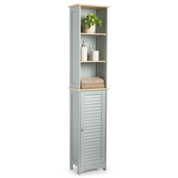 VonHaus Shrewsbury Freestanding 1 Door Tall Bathroom Cabinet in Grey