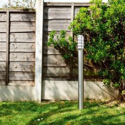 ValueLights Wharf Stainless Steel Outdoor 1000mm Ground Post Bollard Light in Silver
