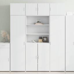 Berkfield Home Highboard White 80x42.5x185 cm Engineered Wood - thumbnail 2