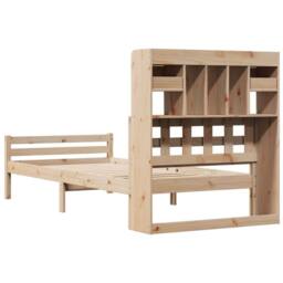 Berkfield Home Bookcase Bed without Mattress 100x200cm Solid Wood Pine in Light Brown - Size: 100x200 cm - thumbnail 6