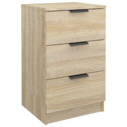Berkfield Home Bedside Cabinet Sonoma Oak 40x36x65 cm in Brown - Size: 40 x 36 x 65 cm - thumbnail 2