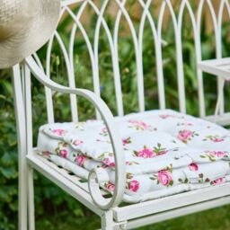 Dibor Vintage Large Cream Arched Outdoor Garden Furniture Bench with Table - thumbnail 6