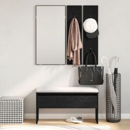Berkfield Home Hallway Furniture Set in Black Oak Engineered Wood - thumbnail 4