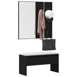 Berkfield Home Hallway Furniture Set in Black Oak Engineered Wood - thumbnail 3