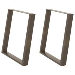 Berkfield Home vidXL Dining Table Legs U-Shaped 2 pcs Natural Steel 50x(72-73) c… in Brown - thumbnail 1