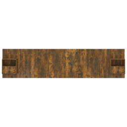 Berkfield Home Bed Headboard with Cabinets Smoked Oak Engineered Wood in Brown - thumbnail 3