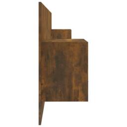 Berkfield Home Bed Headboard with Cabinets Smoked Oak Engineered Wood in Brown - thumbnail 4
