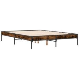 Berkfield Home Bed Frame without Mattress Smoked Oak 120x200 cm in Brown - Size: Small Double - thumbnail 3