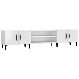 Berkfield Home TV Cabinet High Gloss White 180x31.5x40 cm Engineered Wood - thumbnail 1