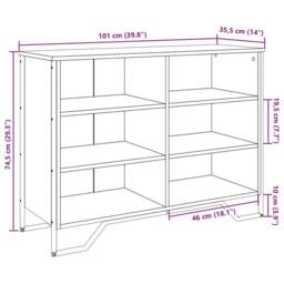 Berkfield Home Sideboard Grey Sonoma 101x35.5x74.5 cm Engineered Wood - thumbnail 9