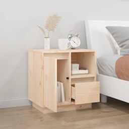 Berkfield Home Bedside Cabinet 50x34x50 cm Solid Wood Pine in Brown - Size: 50 x 34 x 50 cm - thumbnail 3
