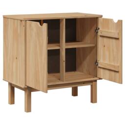 Berkfield Home Hallway Cabinet OTTA 75x40x75 cm Solid Wood Pine in Light Tan - Size: 75 x 40 x 75 cm - thumbnail 5