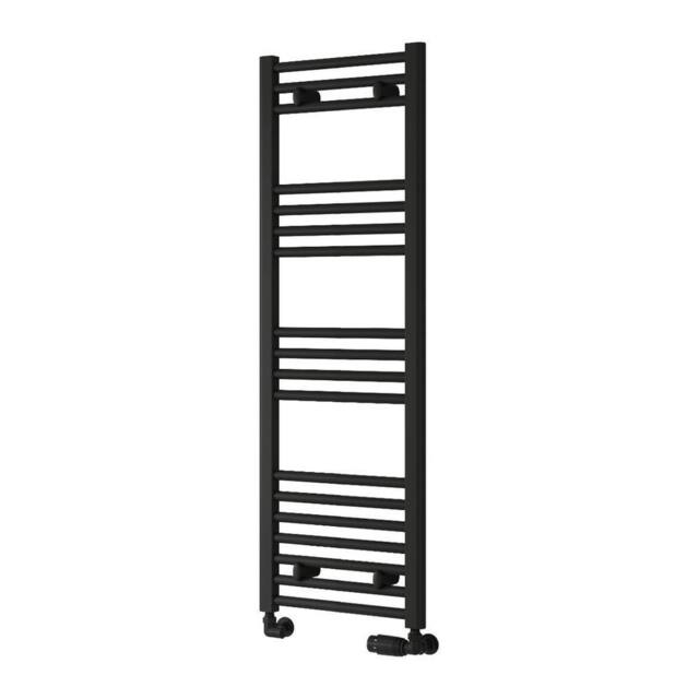Bathroom Kingdom Capo Black Straight Heated Towel Rail 1200x400 - image 1