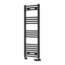 Bathroom Kingdom Capo Black Straight Heated Towel Rail 1200x400