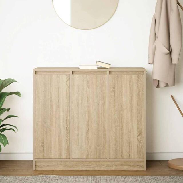 Berkfield Home Sideboard Sonoma Oak 85x34x76 cm Engineered Wood in Light Tan - Size: 85 x 34 x 76 cm - image 1