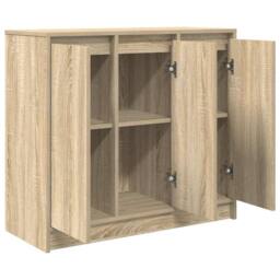 Berkfield Home Sideboard Sonoma Oak 85x34x76 cm Engineered Wood in Light Tan - Size: 85 x 34 x 76 cm - thumbnail 5