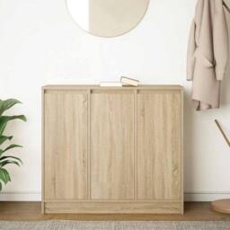Berkfield Home Sideboard Sonoma Oak 85x34x76 cm Engineered Wood in Light Tan - Size: 85 x 34 x 76 cm - thumbnail 1