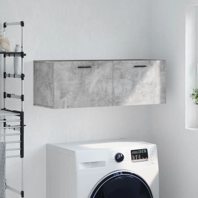 Berkfield Home Wall Cabinet Concrete Grey 100x36.5x35 cm Engineered Wood - image 1
