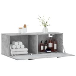 Berkfield Home Wall Cabinet Concrete Grey 100x36.5x35 cm Engineered Wood - thumbnail 4