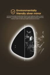 Fascinate Modern Irregular LED Bathroom Mirror - 3 Colour Dimmable Anti-Fog 80x60cm in Silver - Size: 800mm x 600mm - thumbnail 5