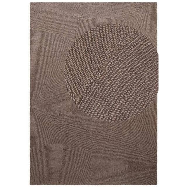 THE RUGS Eleni Wool Rug Hand Tufted Wool Geometric Area Rug Scandinavian Style in Brown - Size: 120 cm x 180 cm - image 1