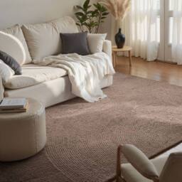 THE RUGS Eleni Wool Rug Hand Tufted Wool Geometric Area Rug Scandinavian Style in Brown - Size: 120 cm x 180 cm - thumbnail 8