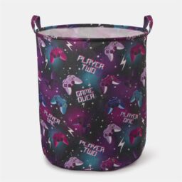 OHS Kids Laundry Basket Clothes Shoe Storage Toy Organiser Pop Up, Gaming - Black - thumbnail 4