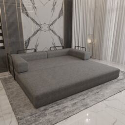 MN Furniture Modern 3 Seater Sofa Bed - Easy Setup No Assembly Required in Grey - thumbnail 5