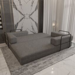 MN Furniture Modern 3 Seater Sofa Bed - Easy Setup No Assembly Required in Grey - thumbnail 2