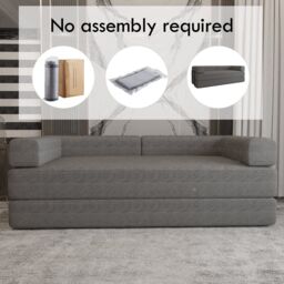 MN Furniture Modern 3 Seater Sofa Bed - Easy Setup No Assembly Required in Grey - thumbnail 1