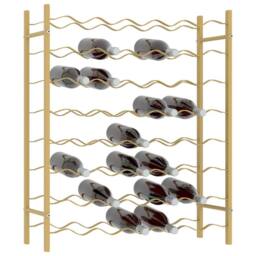 Berkfield Home Modern Wine Rack for 48 Bottles Gold Metal