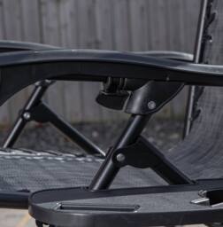 Samuel Alexander Set of 2 Multi Position Zero Gravity Relaxer Chair Sun Lounger in Mixed Grey - thumbnail 8