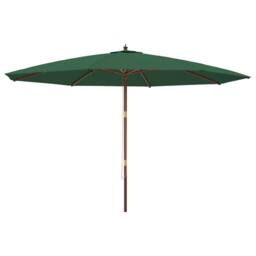 Berkfield Home Garden Parasol with Wooden Pole Green 400x273 cm - thumbnail 1