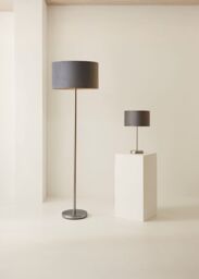 ValueLights Charlie Chrome Stem Table Lamp Light with Velvet Shade in Grey - Size: 10 inches - thumbnail 6