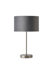 ValueLights Charlie Chrome Stem Table Lamp Light with Velvet Shade in Grey - Size: 10 inches - thumbnail 7
